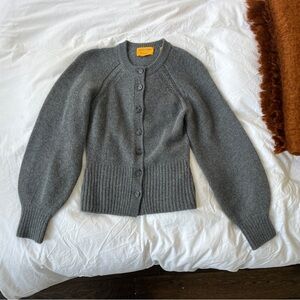 Guest in Residence Gray Cashmere Sculptural top